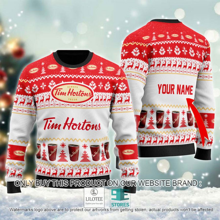 Personalized Tim Hortons Ugly Christmas Sweater - LIMITED EDITION 8