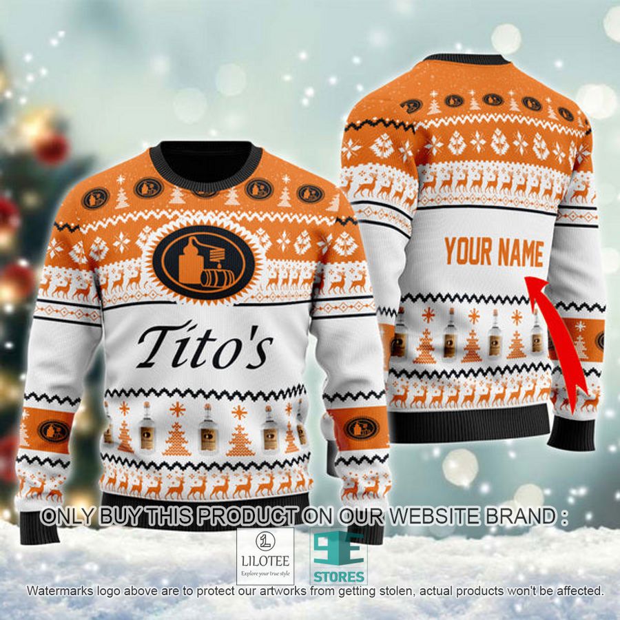 Personalized Tito's Vodka Spirit Ugly Christmas Sweater - LIMITED EDITION 8