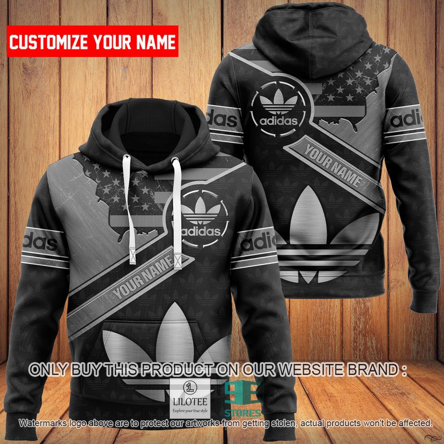 Personalized United States Flag Adidas black 3D Hoodie - LIMITED EDITION 8