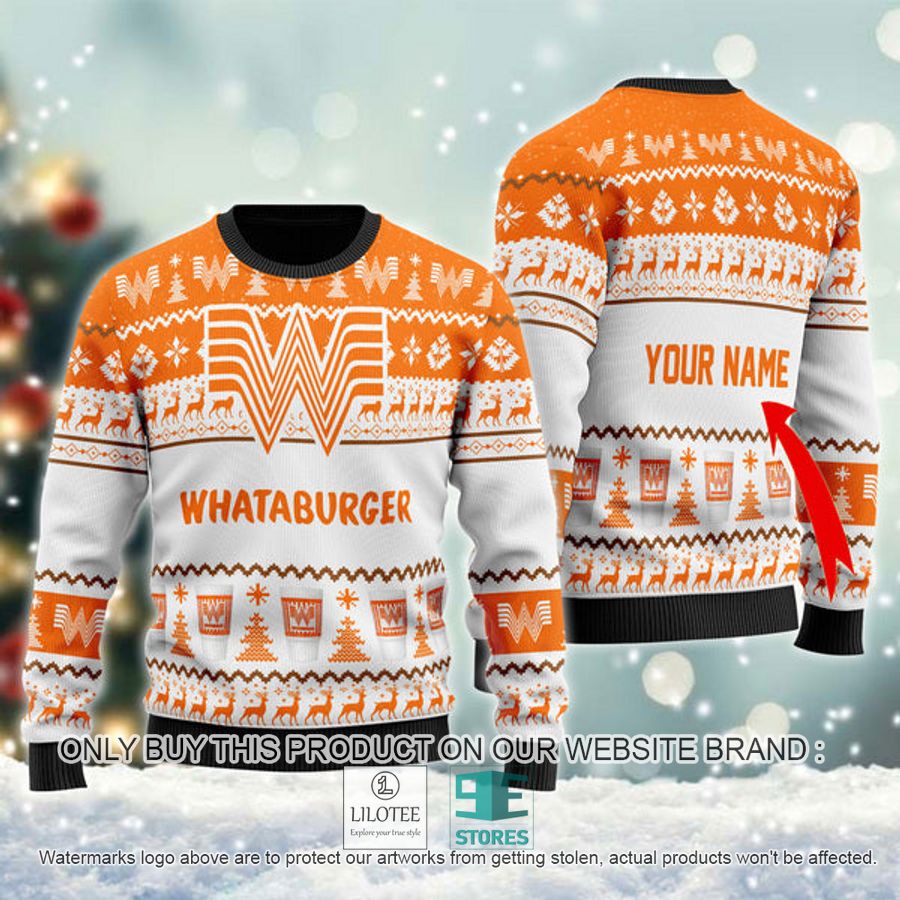 Personalized Whataburger Spirit Ugly Christmas Sweater - LIMITED EDITION 8