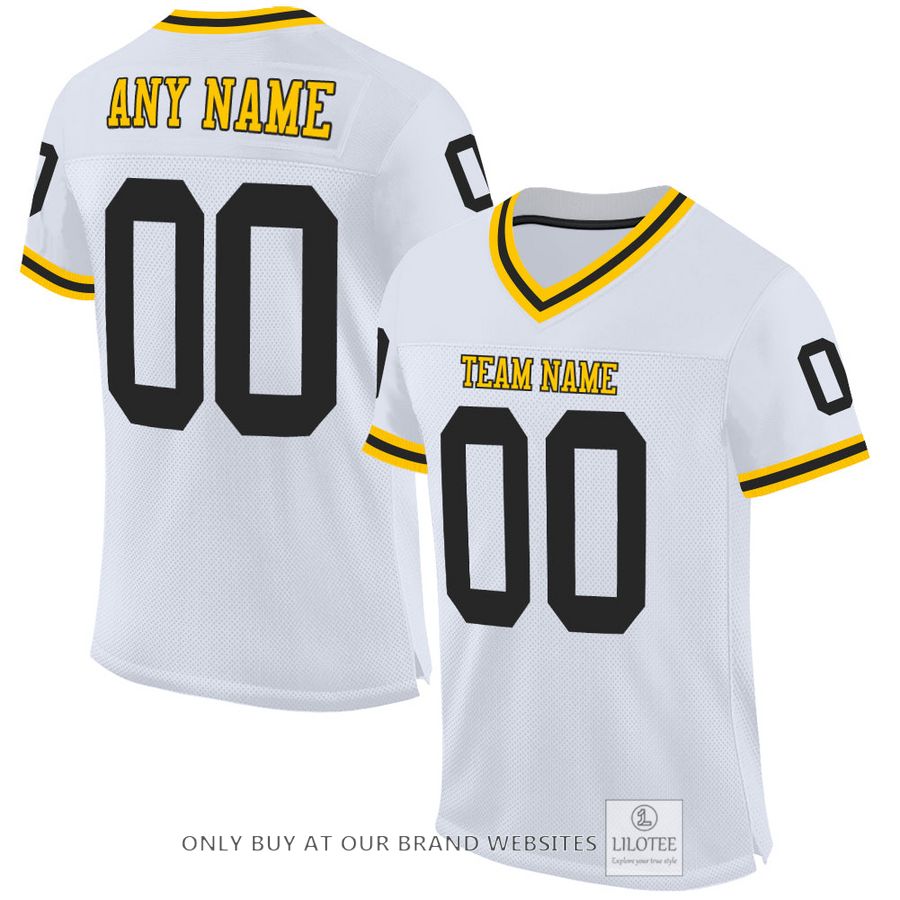 Personalized White Black-Gold Football Jersey - LIMITED EDITION 16