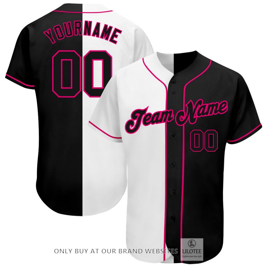 Personalized White Black Pink Split Baseball Jersey - LIMITED EDITION 6