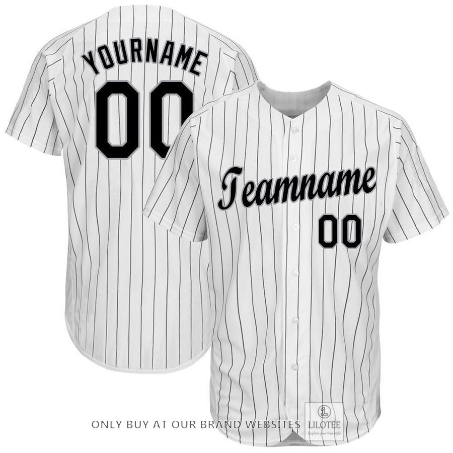 Personalized White Black Pinstripe Black Gray Baseball Jersey - LIMITED EDITION 9