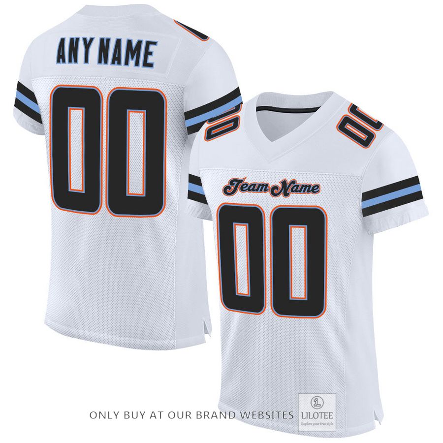 Personalized White Black-Powder Blue Football Jersey - LIMITED EDITION 25