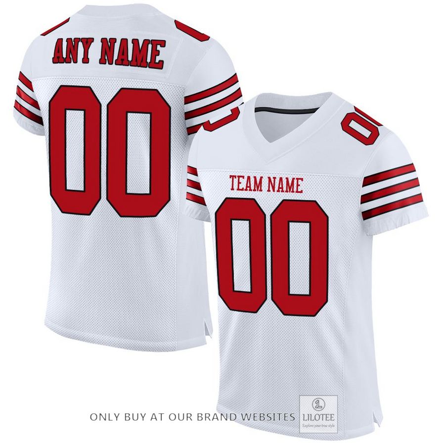 Personalized White Black Red Football Jersey - LIMITED EDITION 6