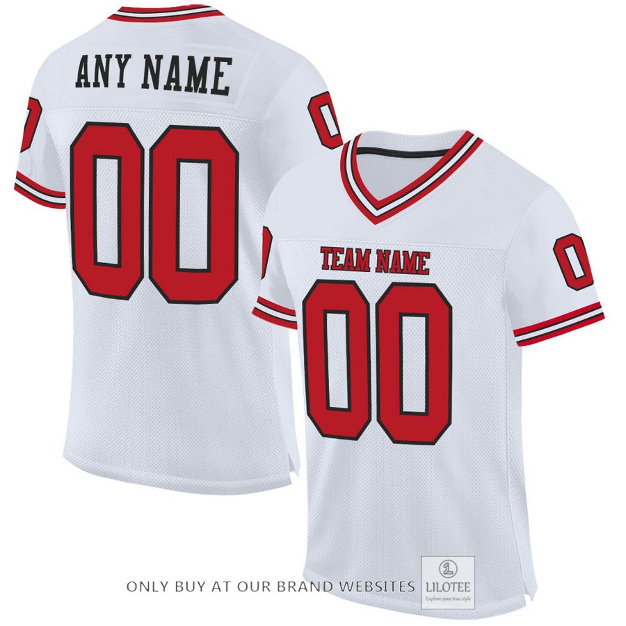 Personalized White Black Red Football Jersey - LIMITED EDITION 33