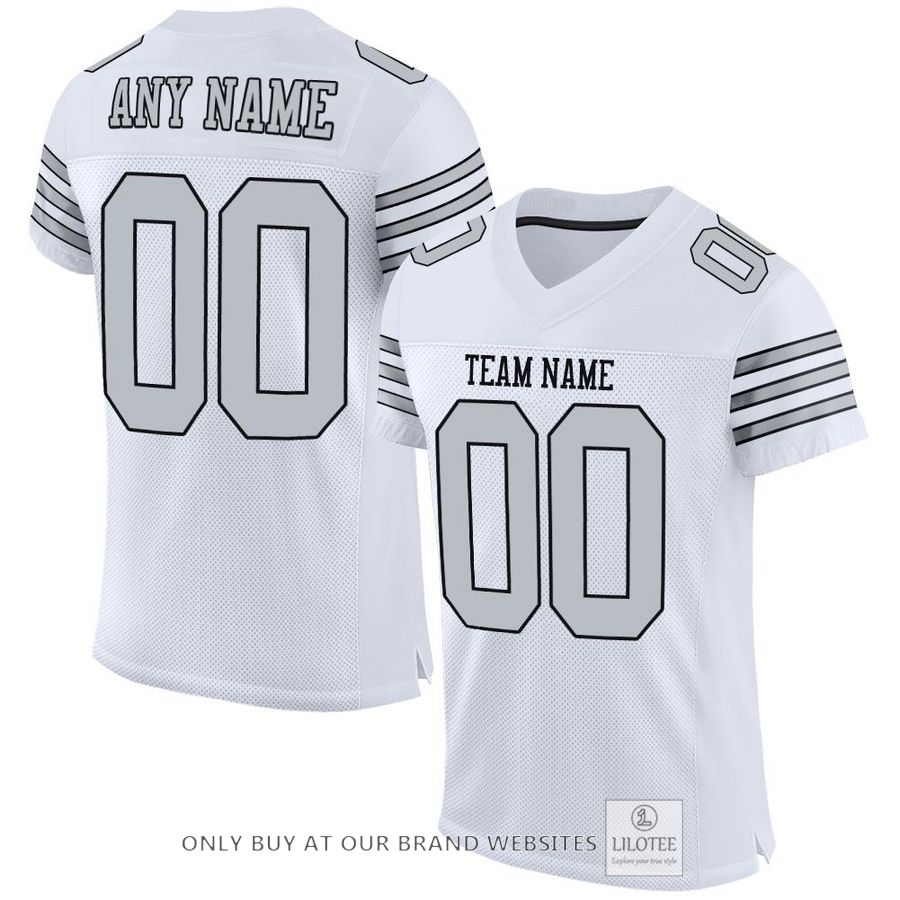 Personalized White Black Silver Football Jersey - LIMITED EDITION 6