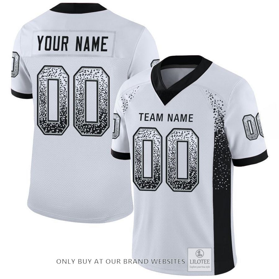 Personalized White Black Silver Mesh Drift Football Jersey - LIMITED EDITION 5