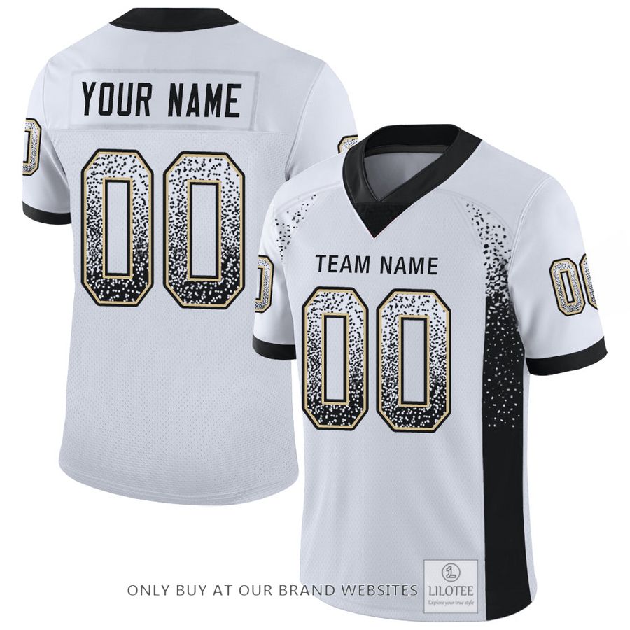 Personalized White Black-Vegas Gold Mesh Drift Fashion Football Jersey - LIMITED EDITION 16