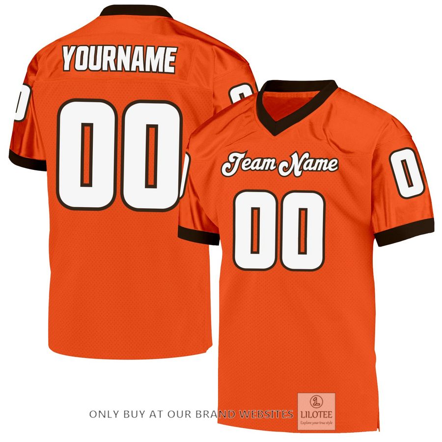 Personalized White-Brown Orange Football Jersey - LIMITED EDITION 17