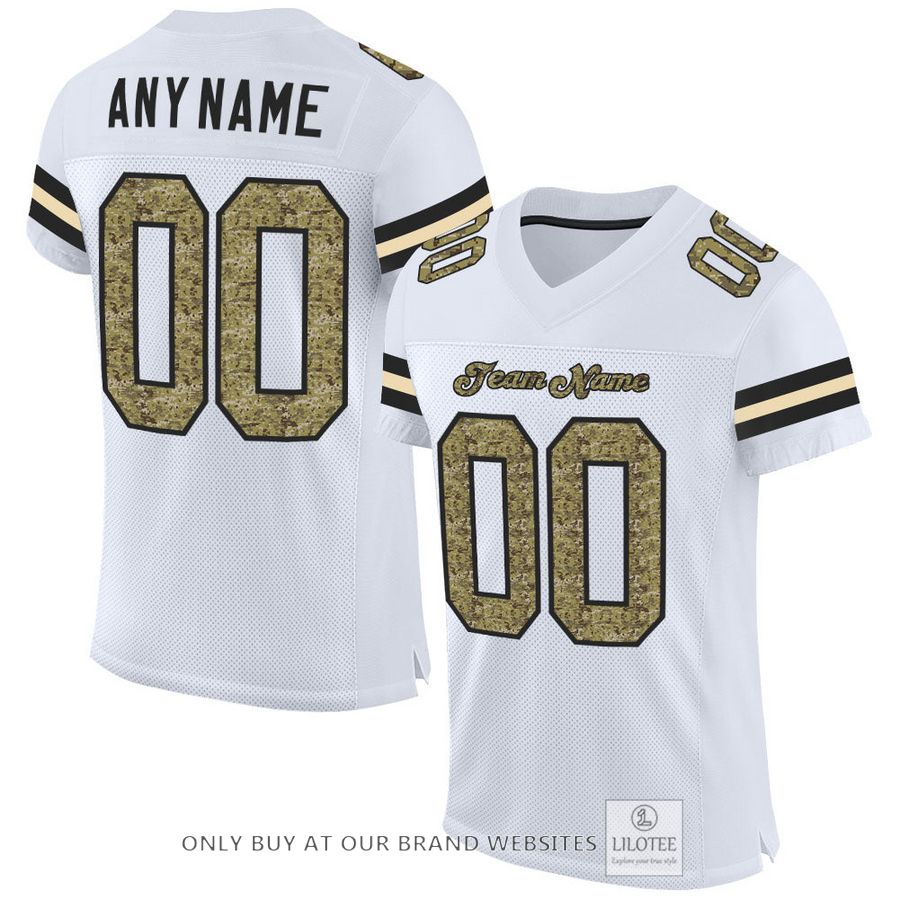 Personalized White Camo-Black Football Jersey - LIMITED EDITION 17