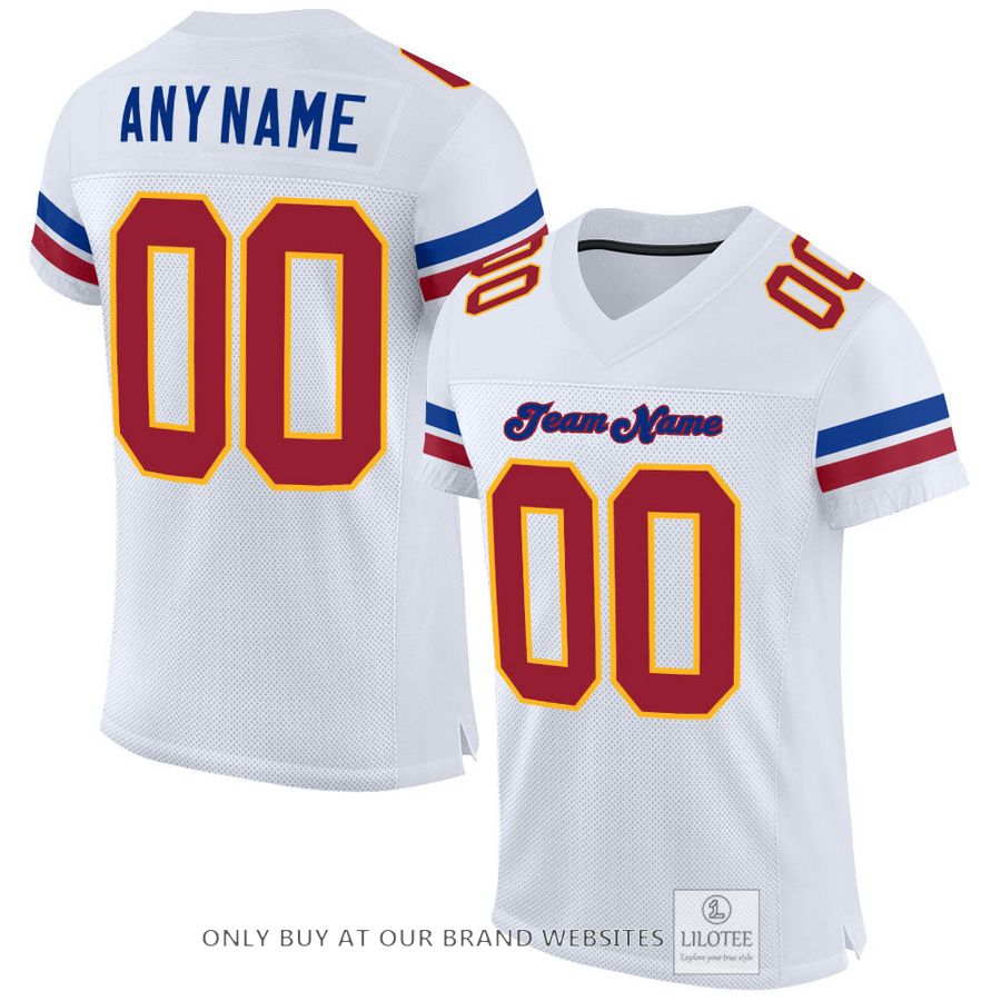 Personalized White Cardinal-Gold Football Jersey - LIMITED EDITION 16