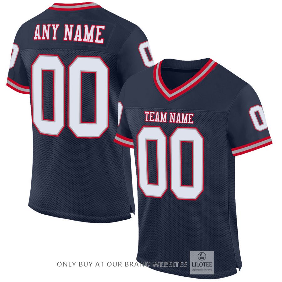 Personalized White-Gray Navy Football Jersey - LIMITED EDITION 17