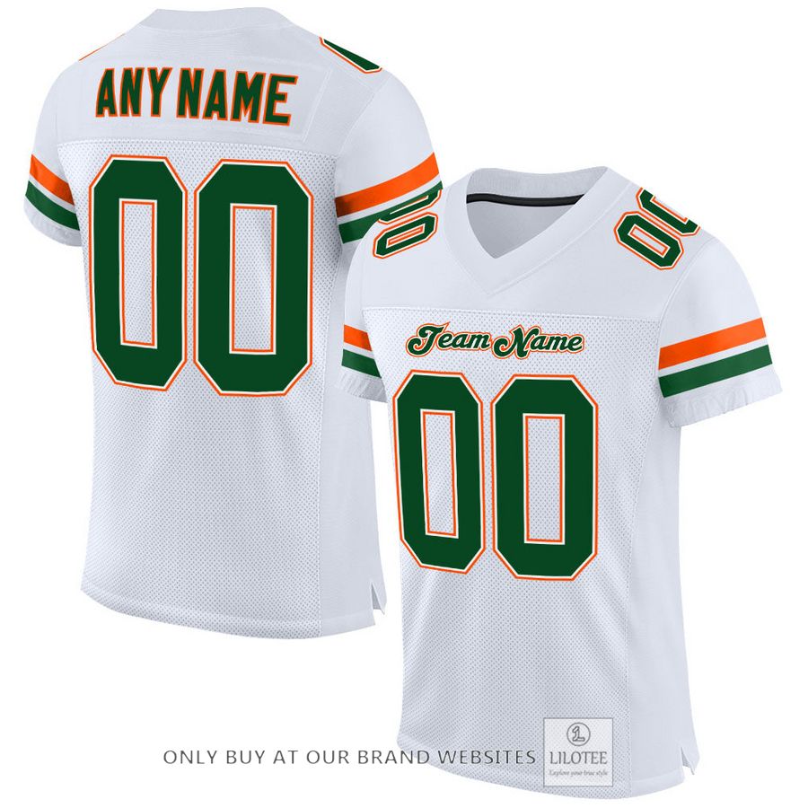 Personalized White Green-Orange Football Jersey - LIMITED EDITION 17
