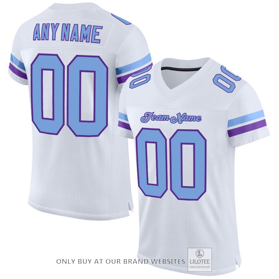 Personalized White Light Blue-Purple Football Jersey - LIMITED EDITION 17