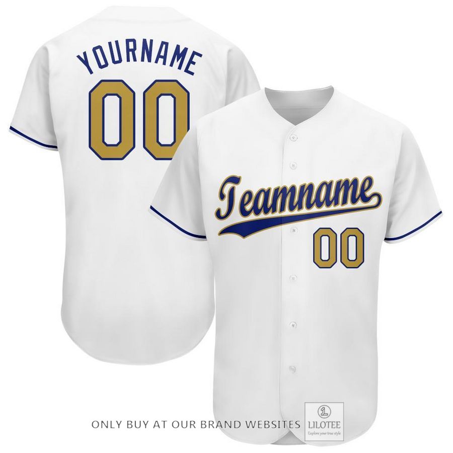 Personalized White Old Gold Royal Baseball Jersey - LIMITED EDITION 7
