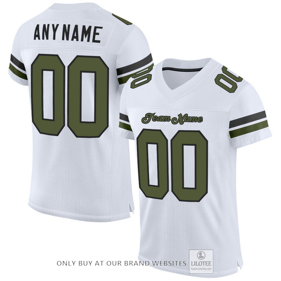 Personalized White Olive-Black Football Jersey - LIMITED EDITION 32