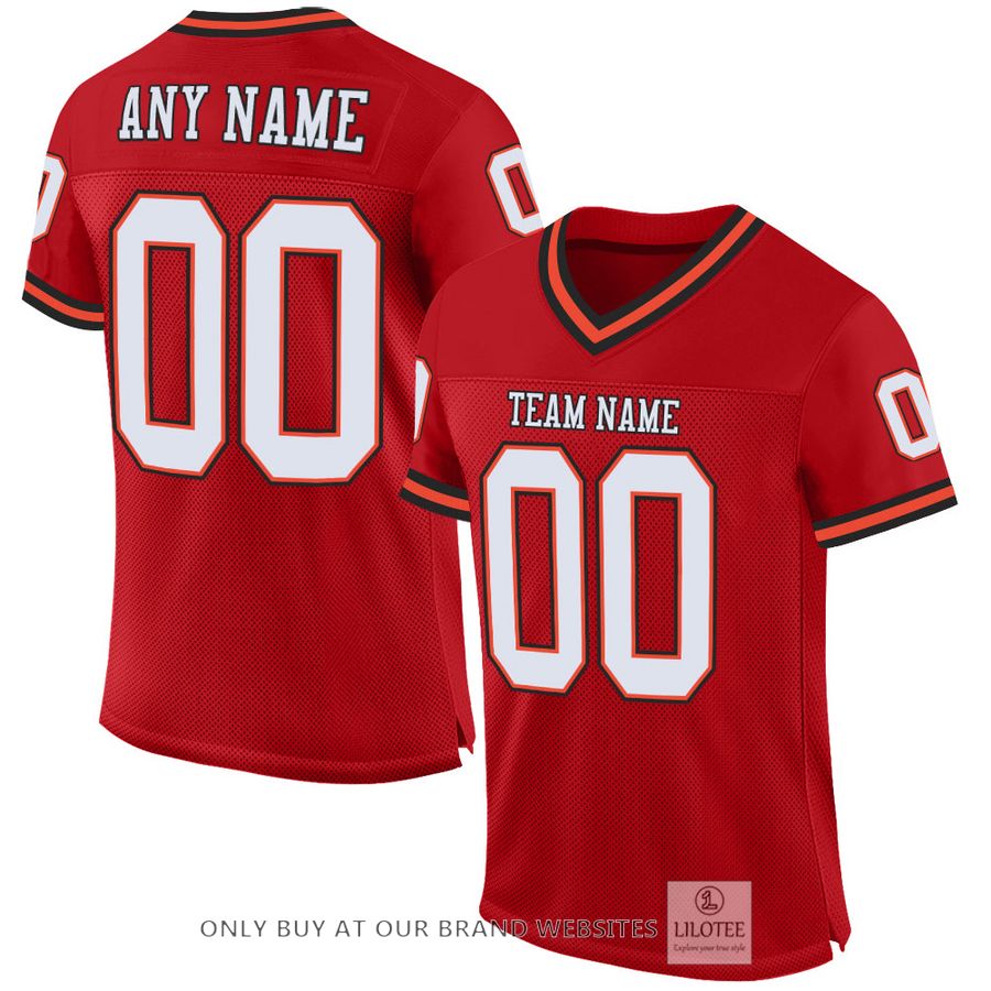 Personalized White-Orange Red Football Jersey - LIMITED EDITION 16