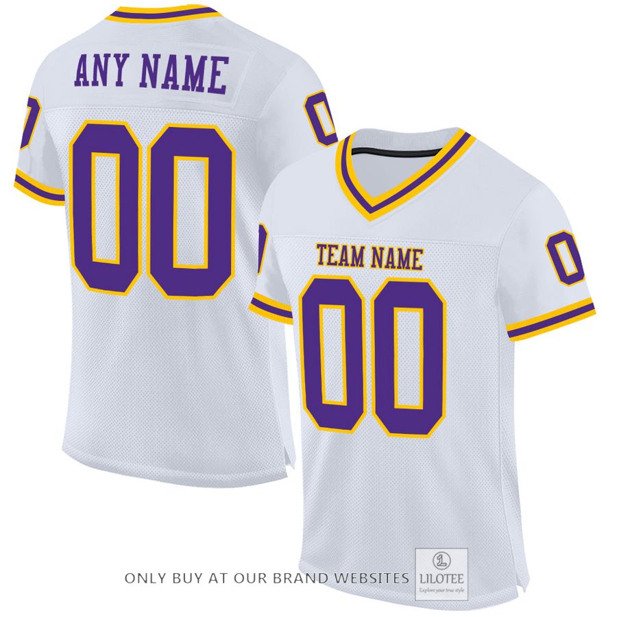 Personalized White Purple-Gold Football Jersey - LIMITED EDITION 17