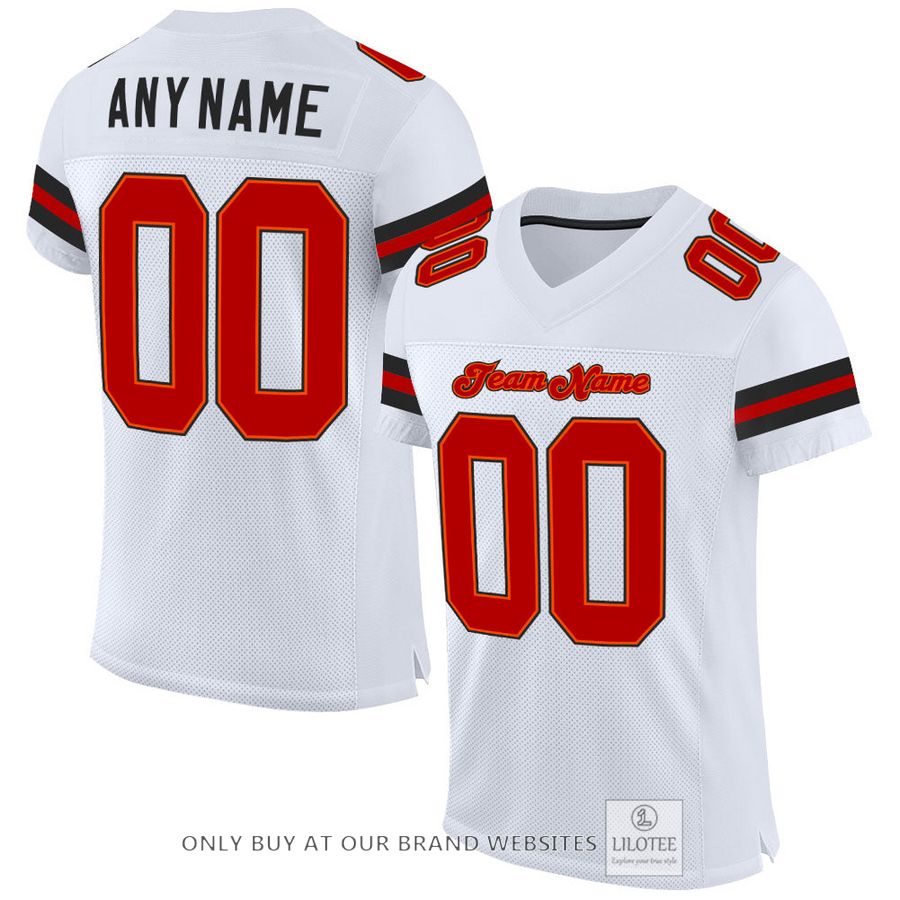 Personalized White Red-Black Football Jersey - LIMITED EDITION 16