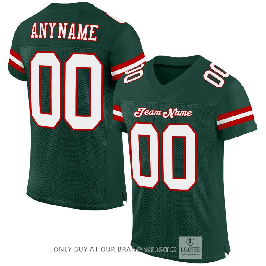 Personalized White-Red Green Football Jersey - LIMITED EDITION 33