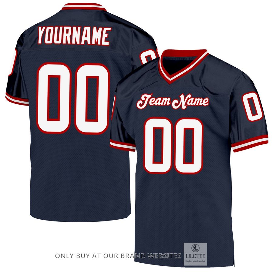 Personalized White-Red Navy Football Jersey - LIMITED EDITION 32