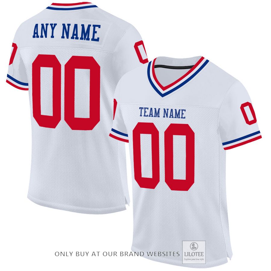Personalized White Red-Royal Football Jersey - LIMITED EDITION 17