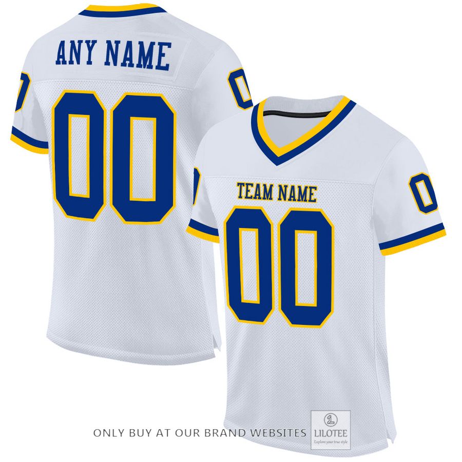Personalized White Royal-Gold Football Jersey - LIMITED EDITION 17