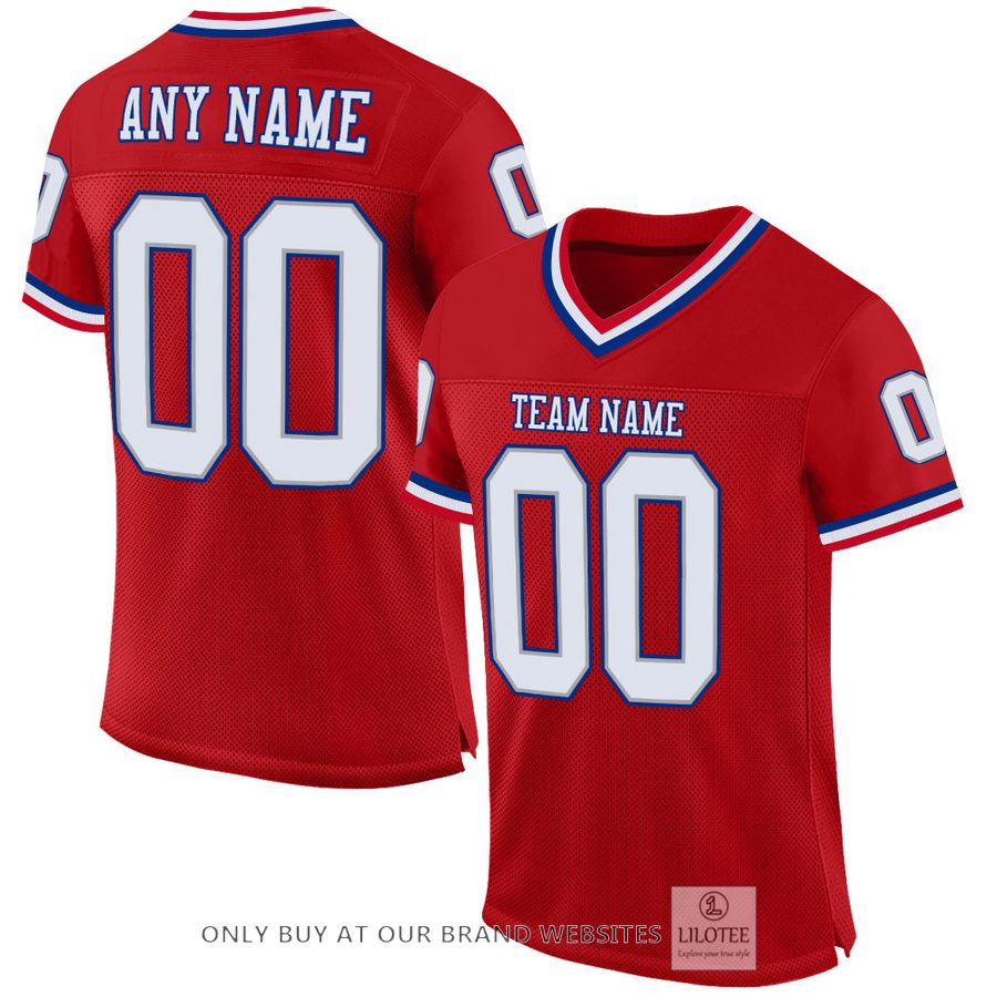 Personalized White-Royal Red Football Jersey - LIMITED EDITION 32