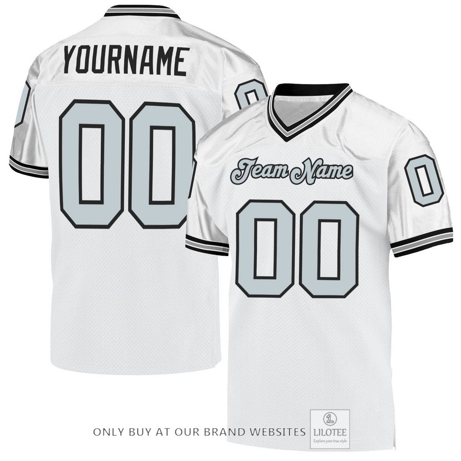 Personalized White Silver-Black Football Jersey - LIMITED EDITION 24