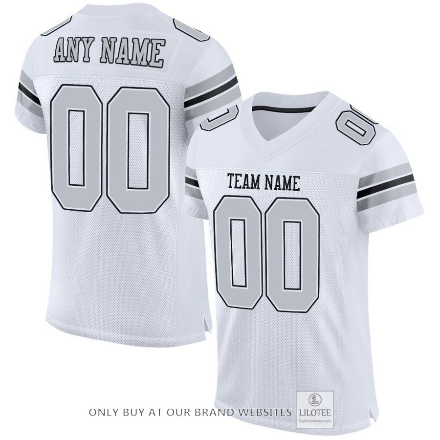 Personalized White Silver Black Football Jersey - LIMITED EDITION 7
