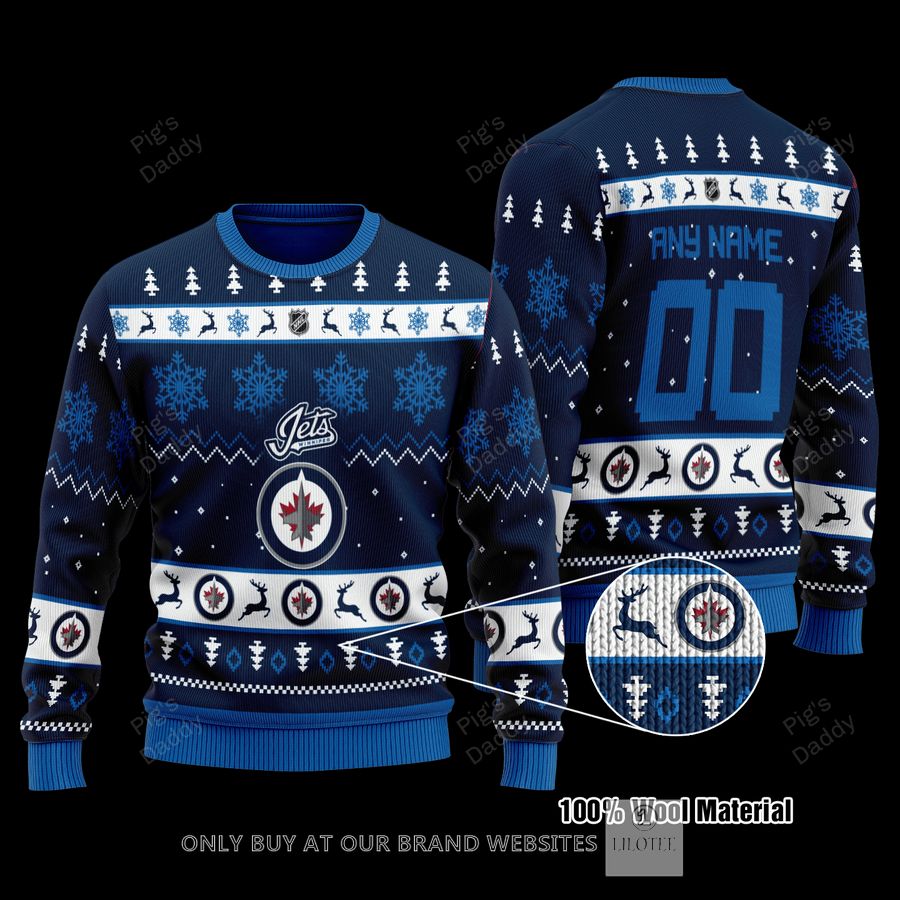 Personalized Winnipeg Jets Wool Sweater 9