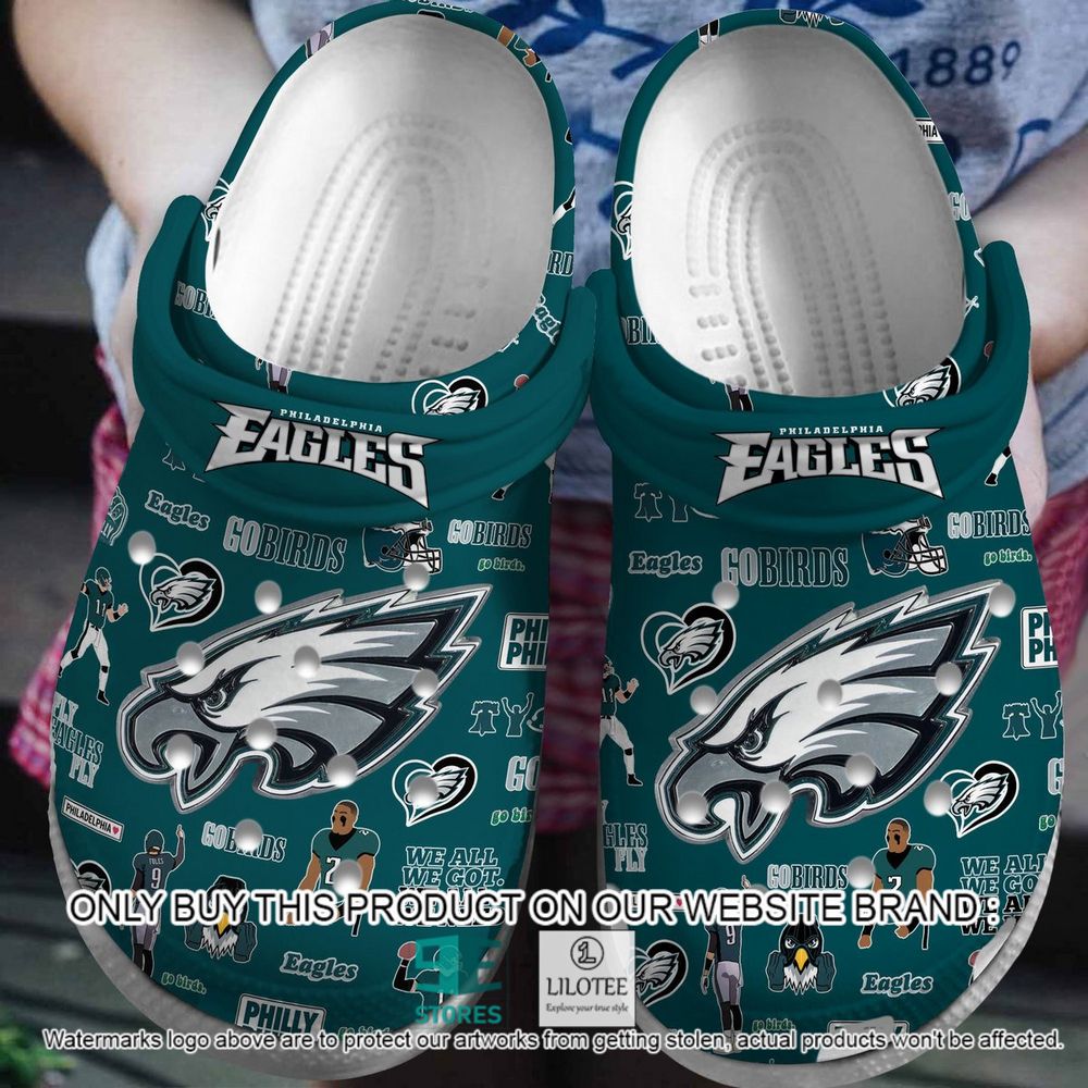 Philadelphia Eagles Pattern Crocs Crocband Shoes - LIMITED EDITION 7