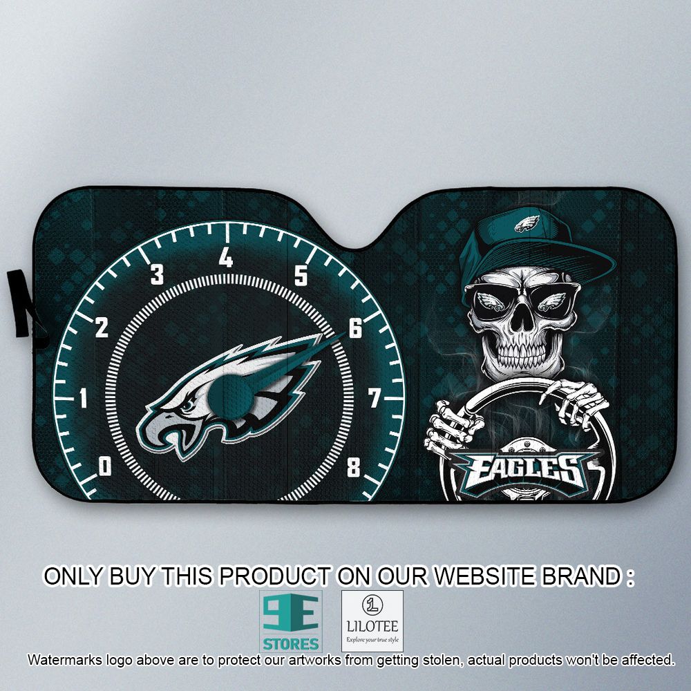 Alternative view of Philadelphia Eagles Skull Cap Car Sunshade - LIMITED EDITION