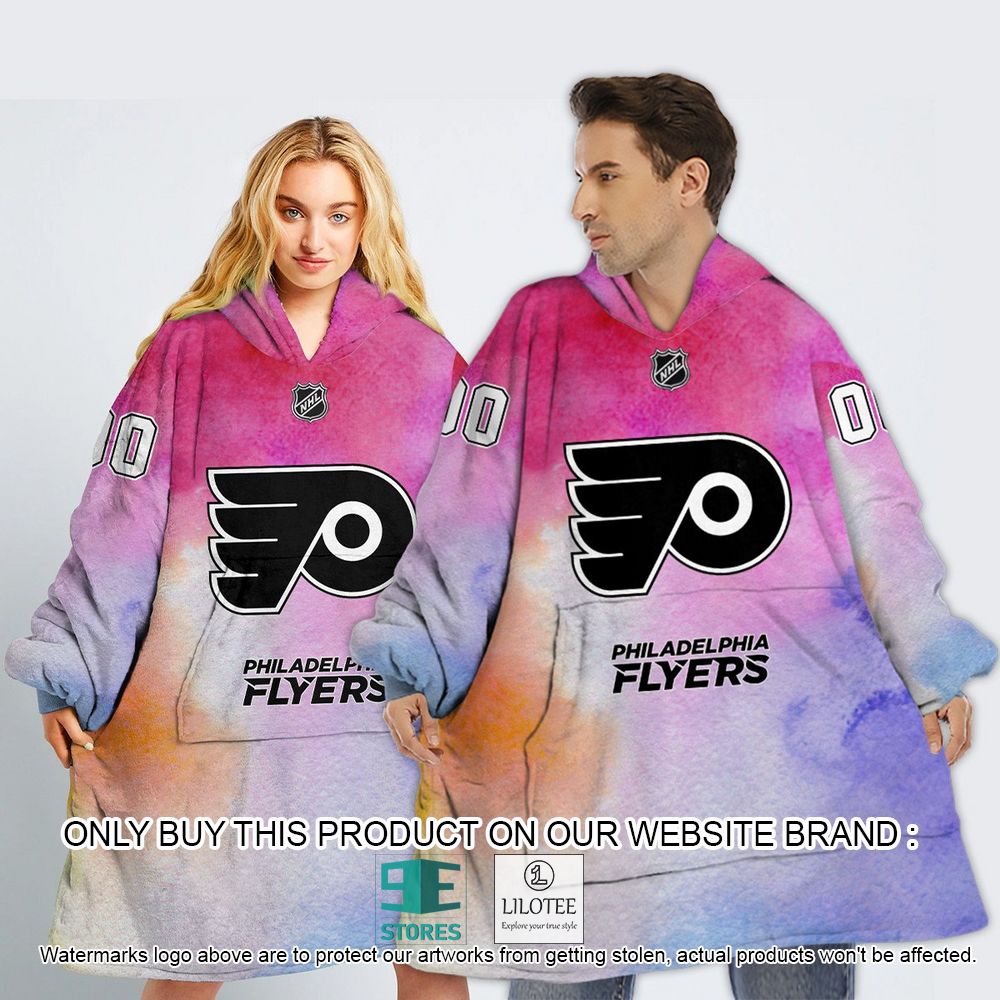Philadelphia Flyers Breast Cancer Awareness Month Personalized Hoodie Blanket - LIMITED EDITION 13