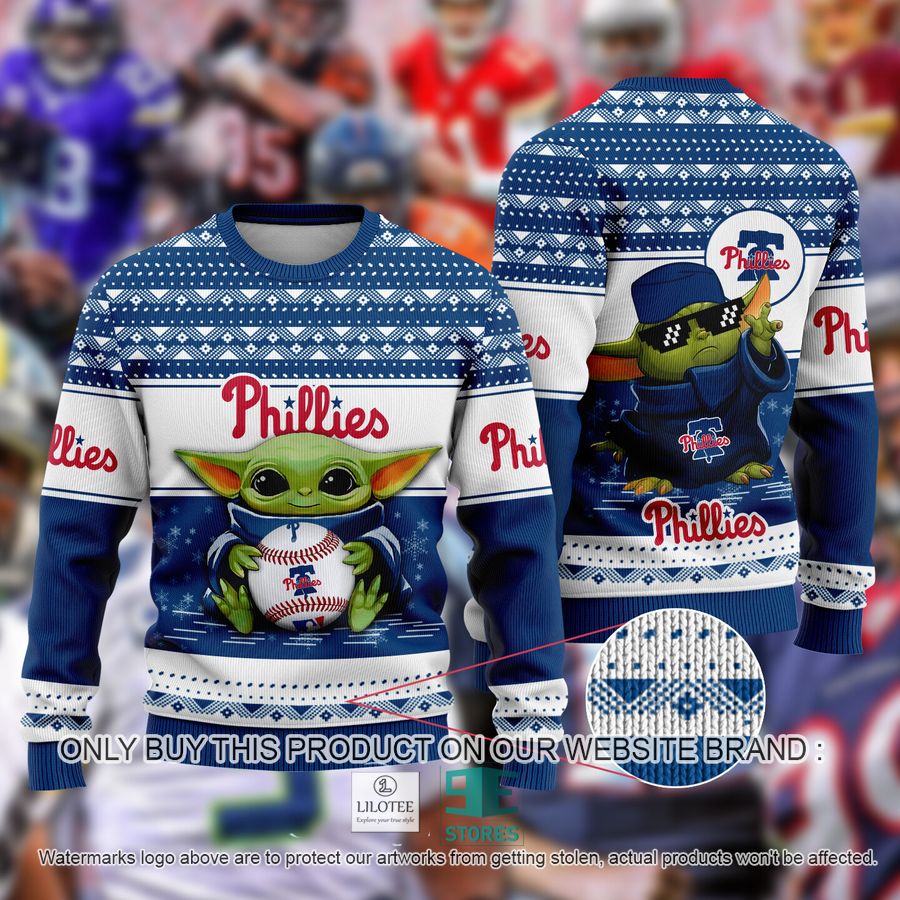 Philadelphia Phillies Baby Yoda Ugly Christmas Sweater 9