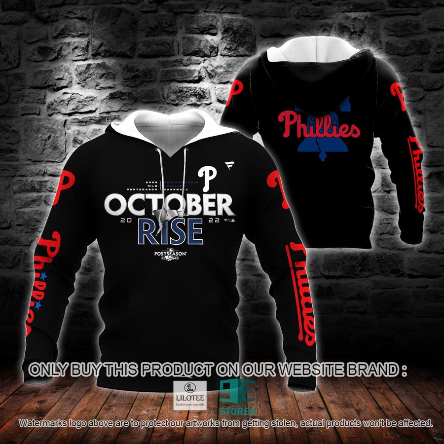 Philadelphia Phillies October Rise Black 3D All Printed Over Shirt, Hoodie 8