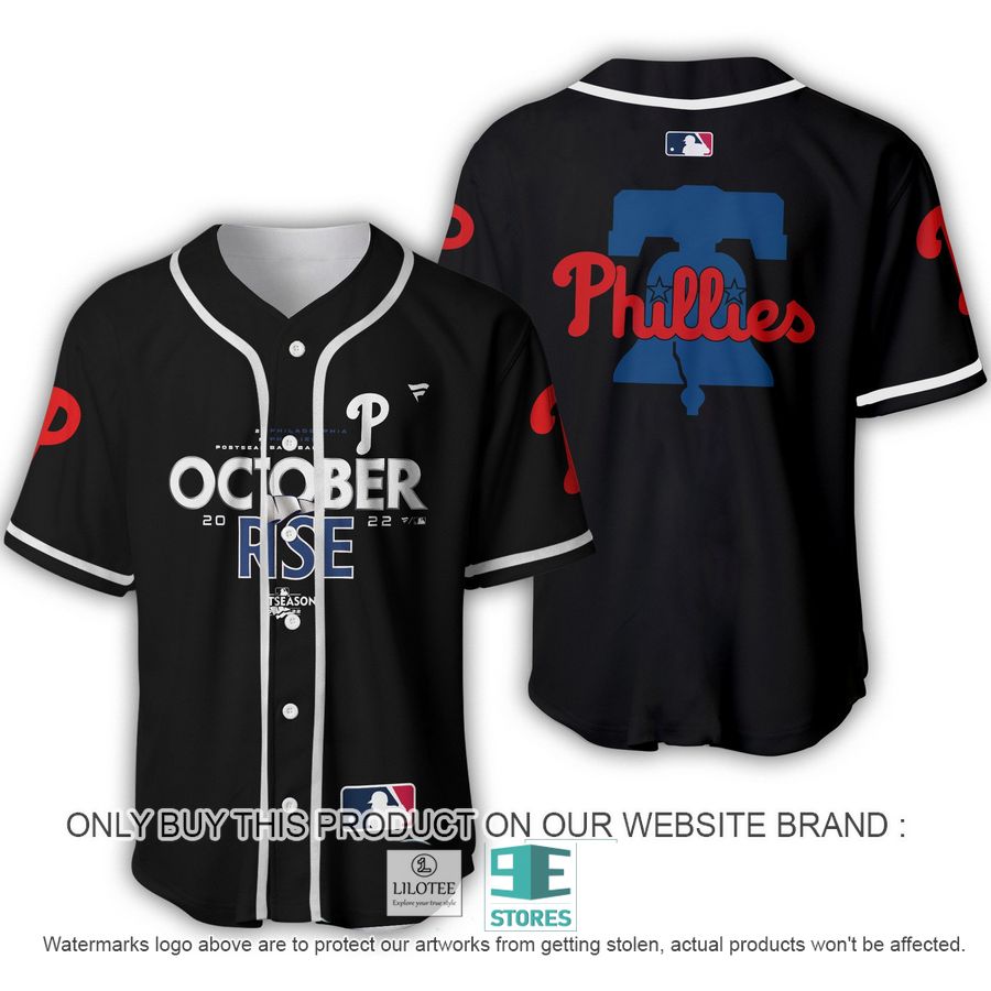 Philadelphia Phillies October Rise Black Baseball Jersey 2