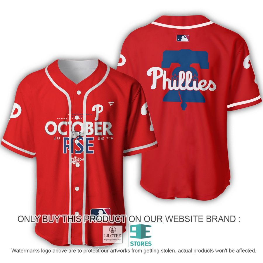 Philadelphia Phillies October Rise Red Baseball Jersey 2