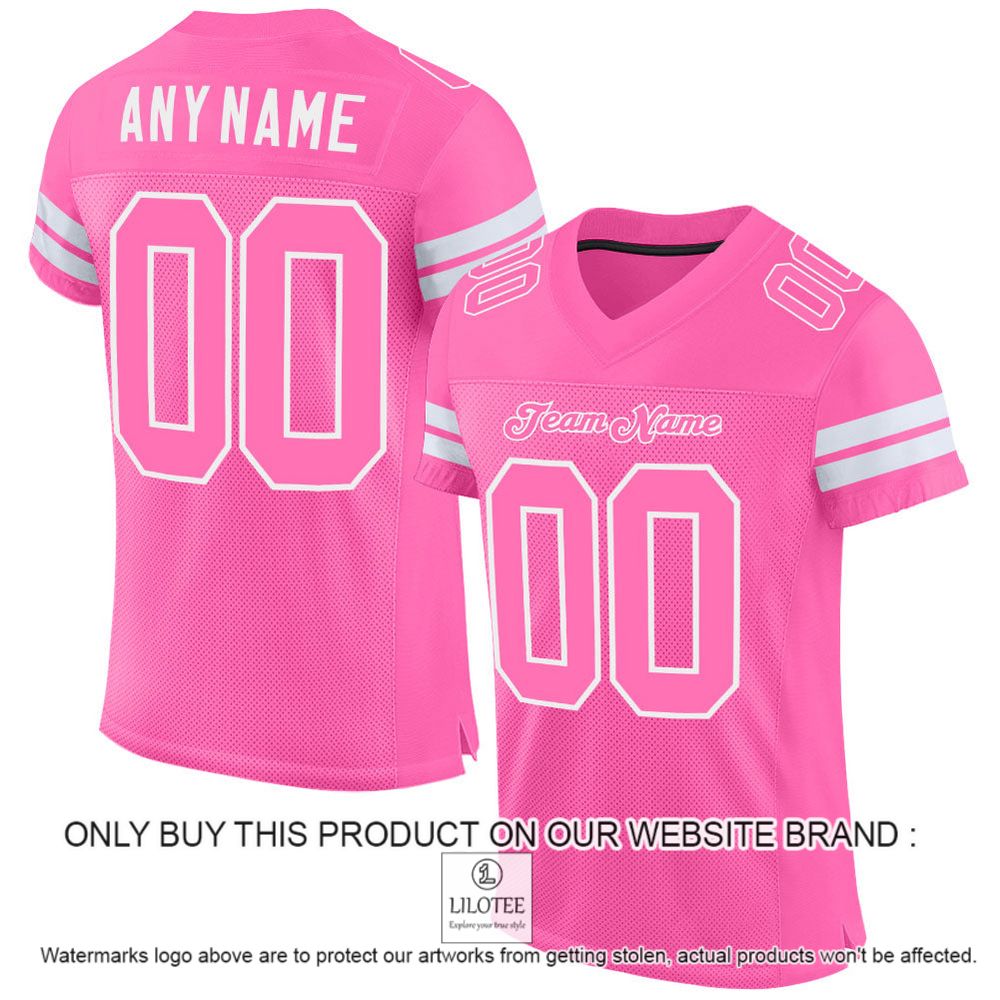 Pink Pink-White Mesh Authentic Personalized Football Jersey - LIMITED EDITION 11