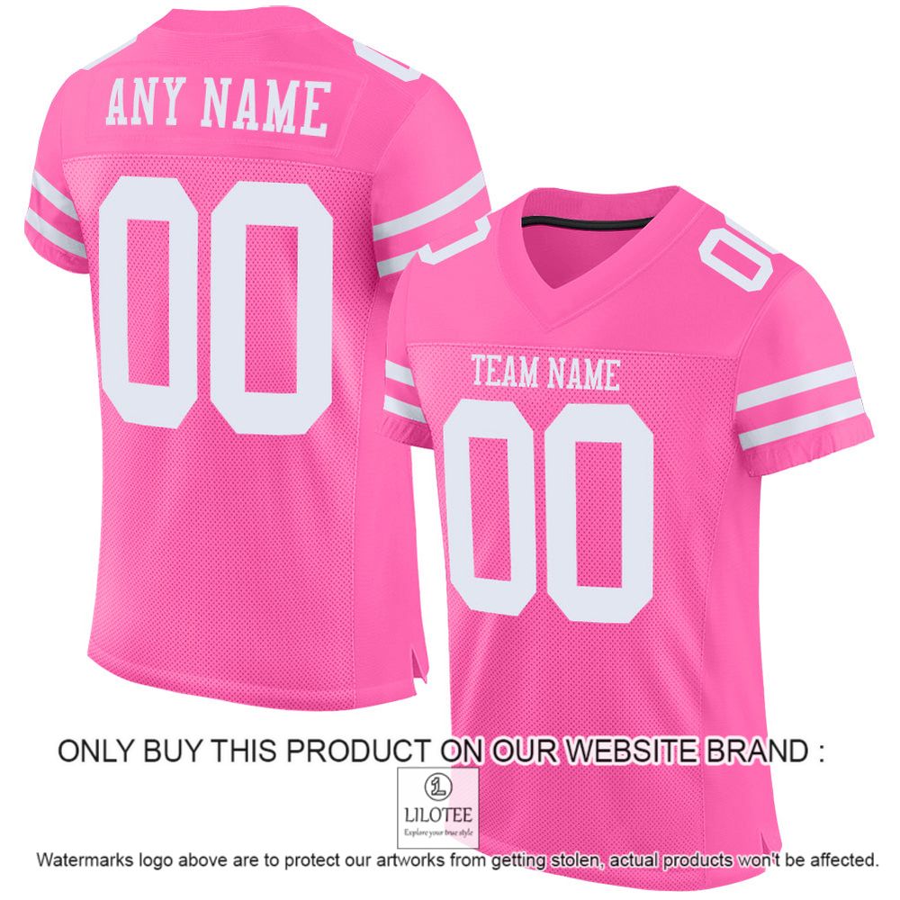 Pink White Mesh Authentic Personalized Football Jersey - LIMITED EDITION 11