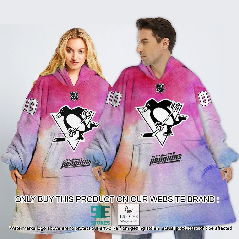 Pittsburgh Penguins Breast Cancer Awareness Month Personalized Hoodie Blanket - LIMITED EDITION 13