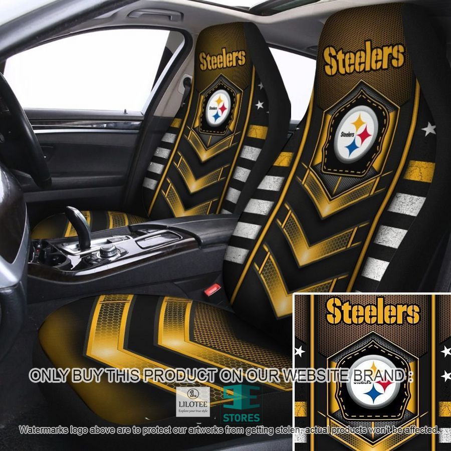 Pittsburgh Steelers Dark Yellow Car Seat Covers 8