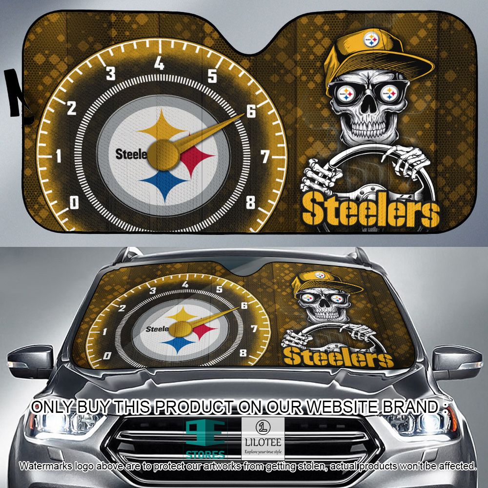 Pittsburgh Steelers Skull Cap Car Sunshade - LIMITED EDITION 9