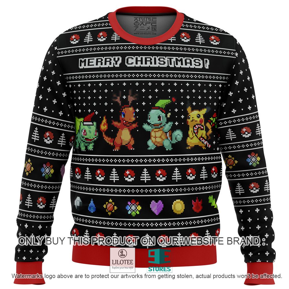 Pokemon Kanto Starters Anime Ugly Christmas Sweater - LIMITED EDITION 10