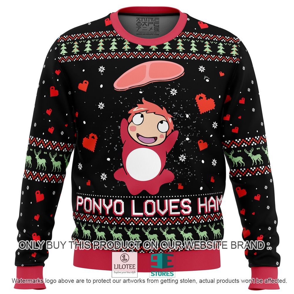 Ponyo Love Ham Anime Ugly Christmas Sweater - LIMITED EDITION 10