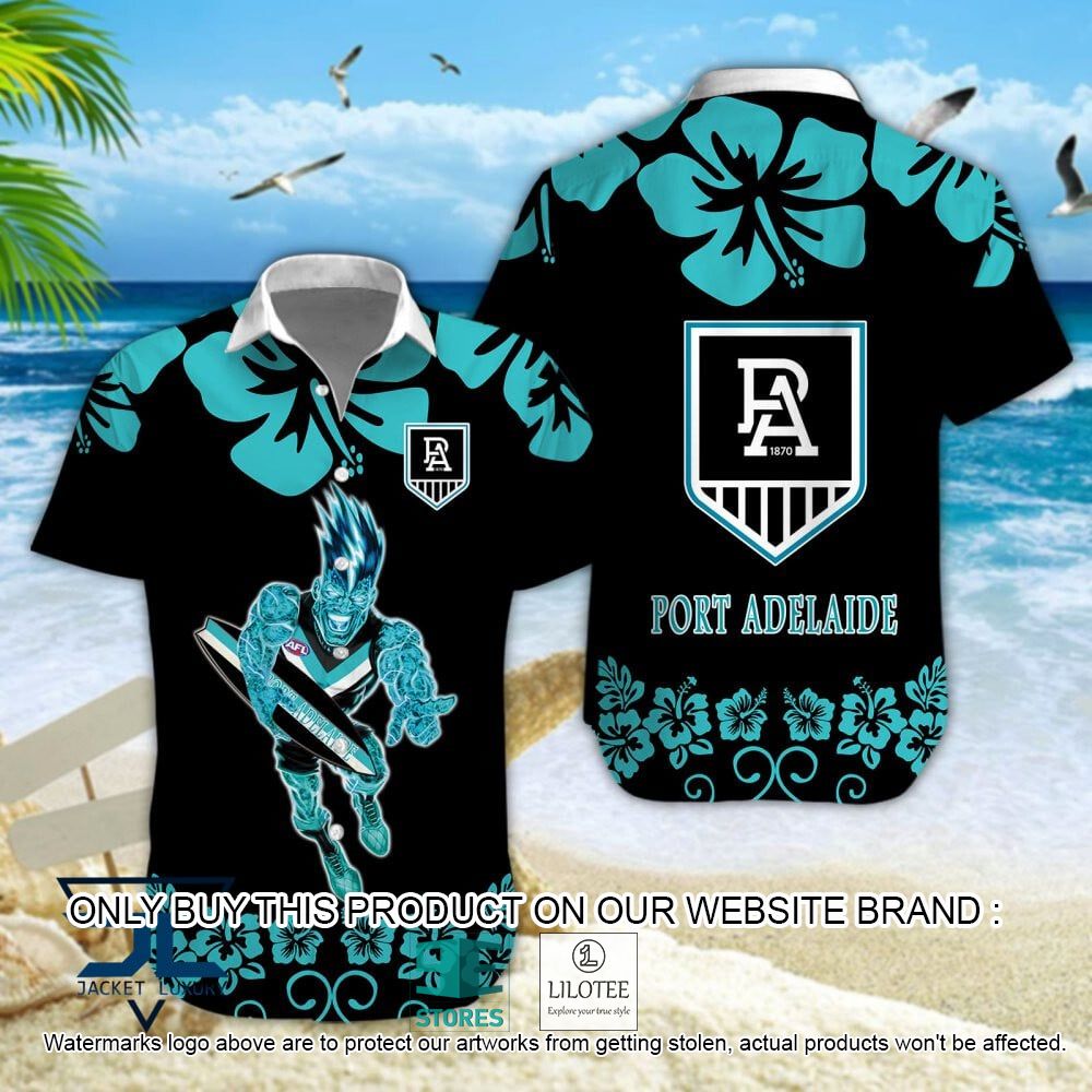 Port Adelaide Football Club Mascot Hawaiian Shirt, Short - LIMITED EDITION 5