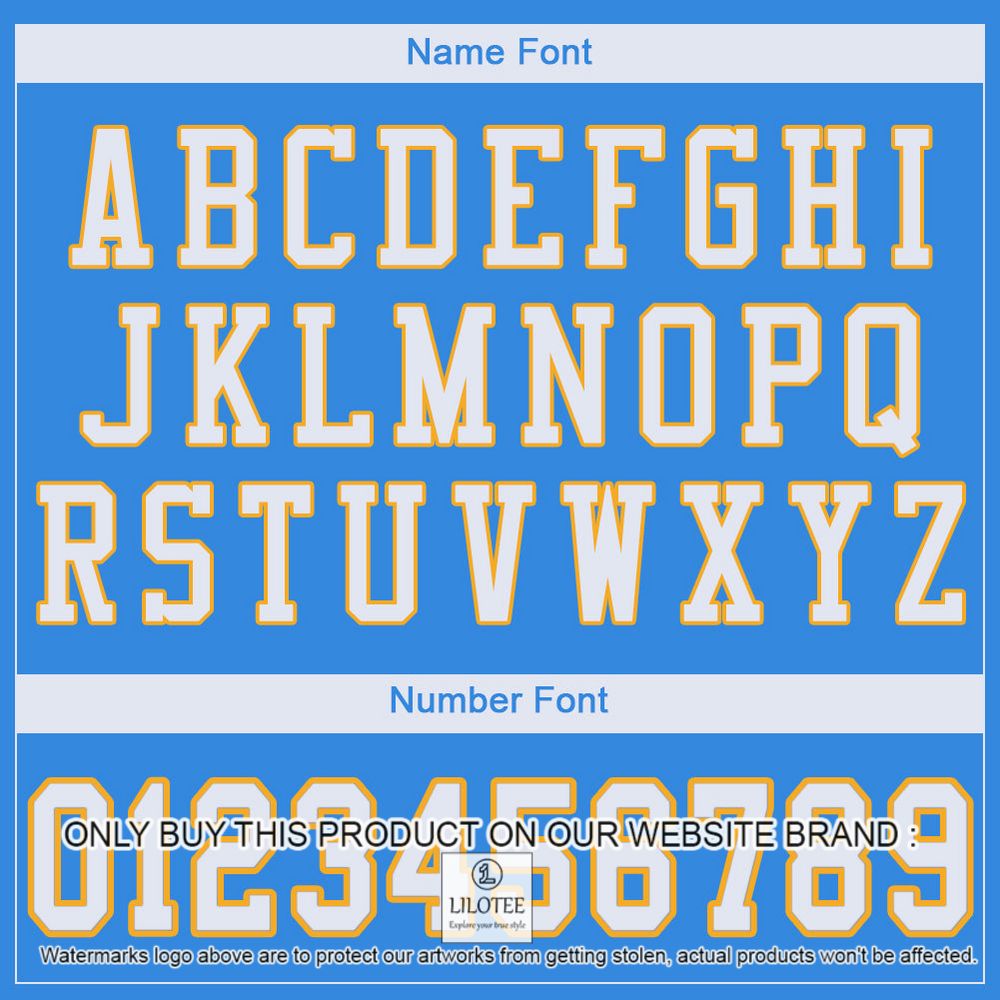Powder Blue White-Gold Mesh Authentic Personalized Football Jersey - LIMITED EDITION 5 Powder Blue White-Gold Mesh Authentic Personalized Football Jersey - LIMITED EDITION - Image 5
