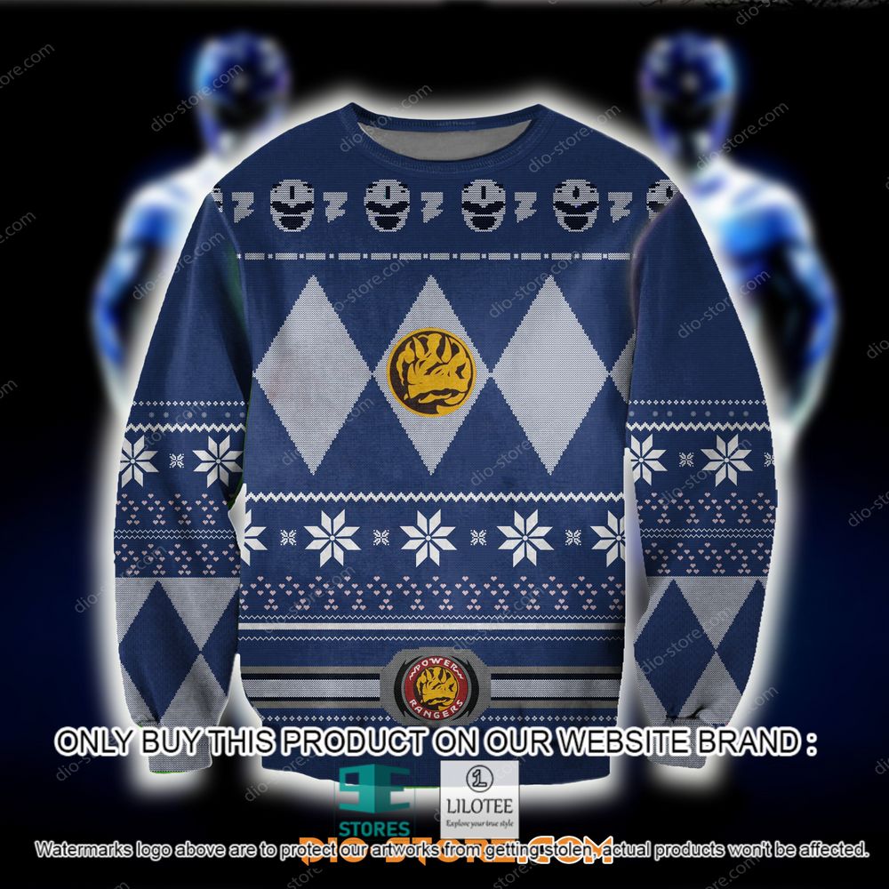 Power Rangers 1993 Film Blue Christmas Ugly Sweater - LIMITED EDITION 21
