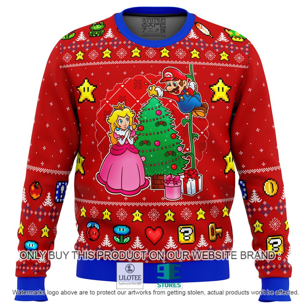 Princess Peach Toadstool and Mario Tree Gift Christmas Sweater - LIMITED EDITION 11